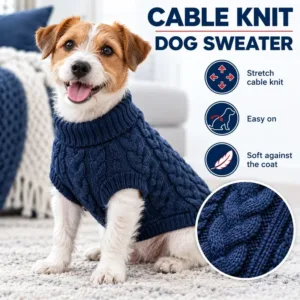 Cable Knit Dog Sweater
